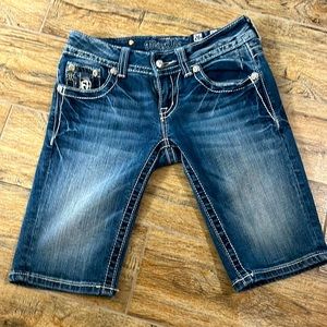 Miss me shorts size 26 pearls and rhinestones